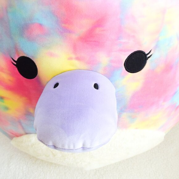 *Squishmallows* HUGE! 2021 - 24" - Rainbow Tie-Dye Platypus "Brindall" - Picture 10 of 11
